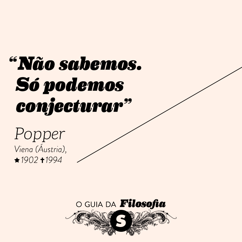 “Não sabemos. Só podemos conjecturar”, Popper “Não sabemos. Só podemos conjecturar”, Popper