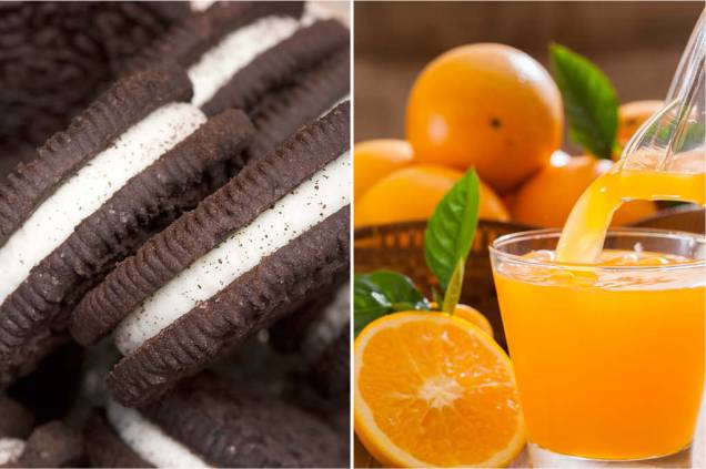 <strong>SEGUNDA-FEIRA:</strong> 757 cal (1 pacote de bolachas) + 115 cal (1 suco de laranja) = 872 cal <strong>SEGUNDA-FEIRA:</strong> 757 cal (1 pacote de bolachas) + 115 cal (1 suco de laranja) = 872 cal