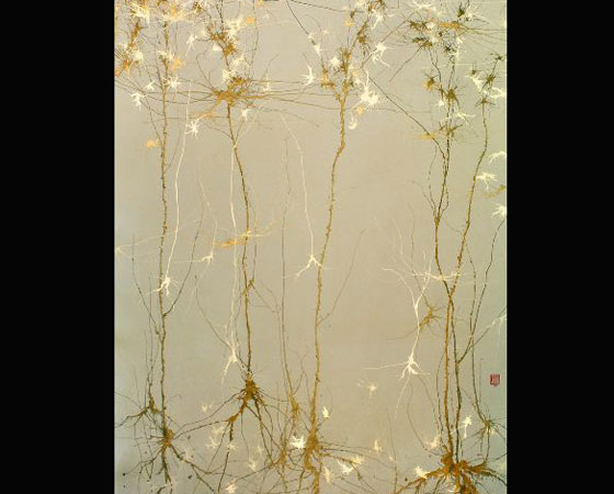 Para fazer as pinturas, ele usa algumas técnicas diferentes, como soprar tinta derramada em um pedaço de papel ou usar seringas com a tinta. Ela segue o caminho em que encontra menor resistência, assim como um neurônio faz, explica. Para fazer as pinturas, ele usa algumas técnicas diferentes, como soprar tinta derramada em um pedaço de papel ou usar seringas com a tinta. Ela segue o caminho em que encontra menor resistência, assim como um neurônio faz, explica.