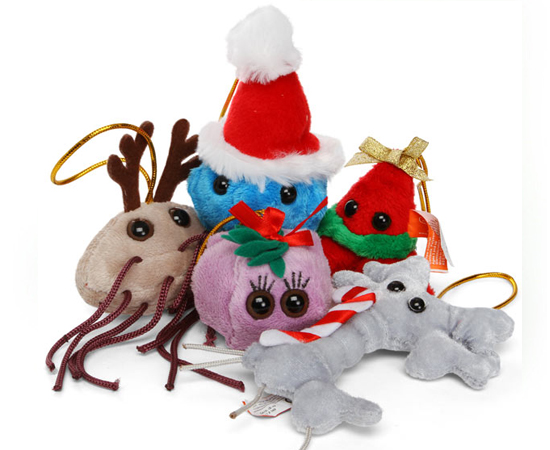 Enfeite Micr&oacute;bios Natalinos - US$ 24,95 (Giant Microbes)