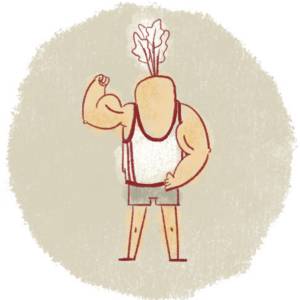 Ilustração de uma leguminosa com braços fortes 