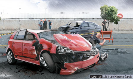 Como é feita a perícia de uma batida de carro?