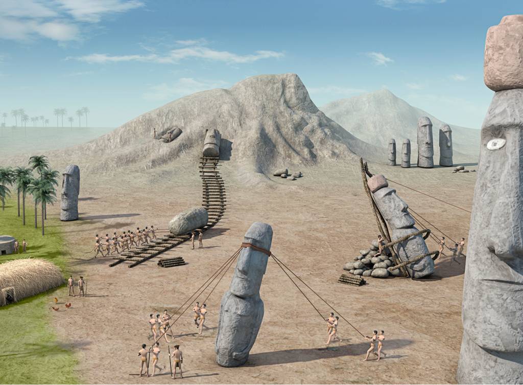 Como os moais da Ilha de Páscoa foram construídos?