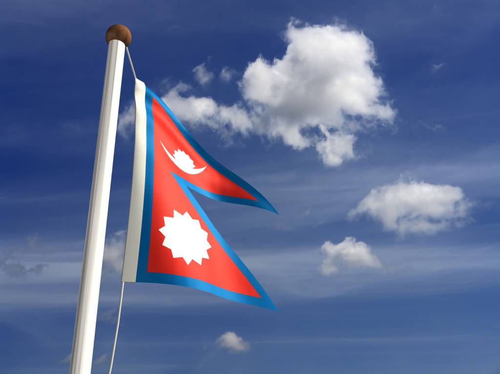 Nepal flag (with clipping path)