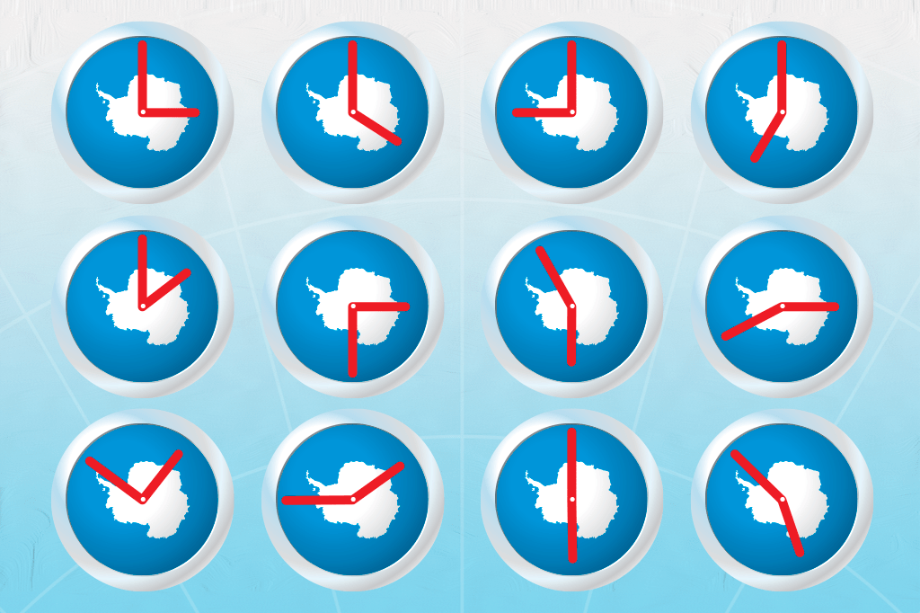 Quantos fusos horários tem a Antártida?