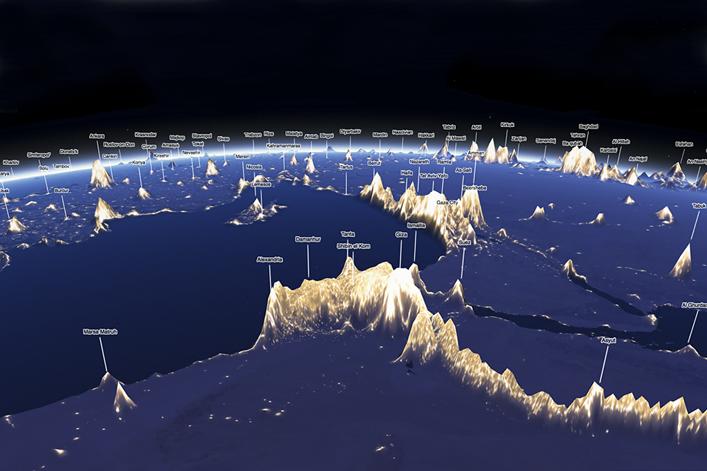 E se as luzes da Terra fossem montanhas? Tóquio seria o Everest