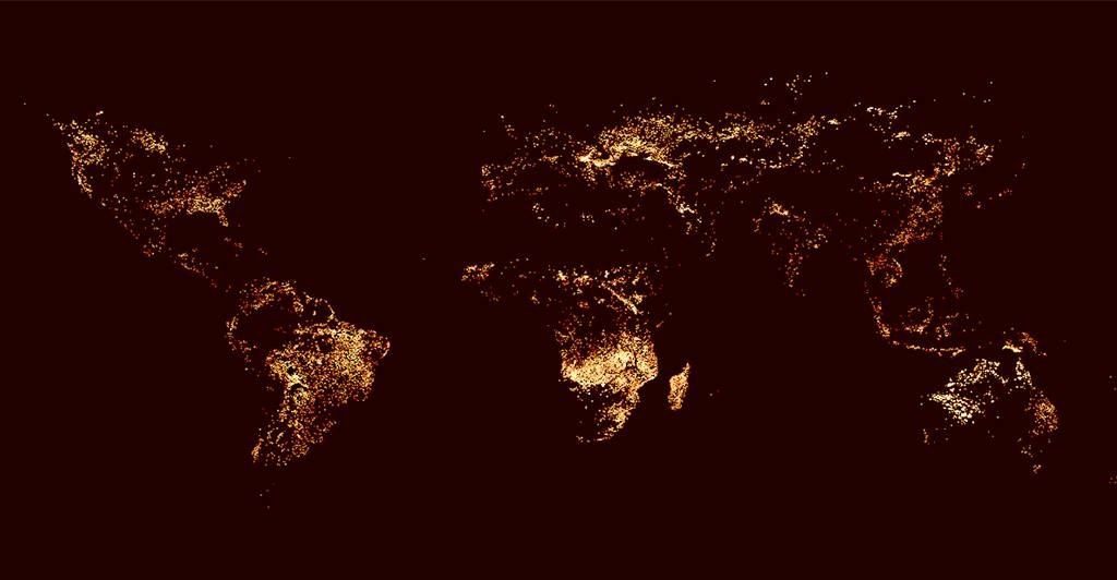 Este GIF mostra focos de incêndio pelo mundo nos últimos 18 anos