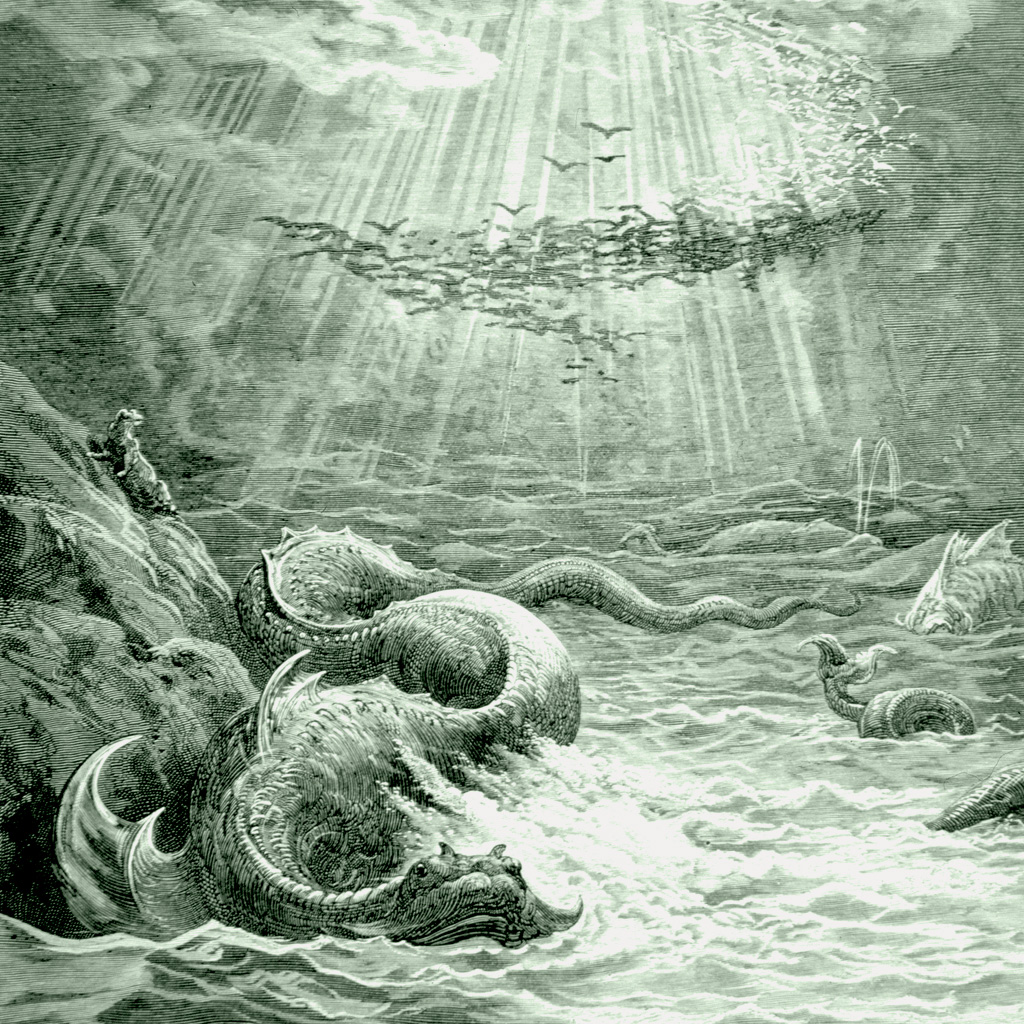 SI_Deus_Cap_3_6 <strong>Leviatã, monstro marinho citado na Bíblia, tem semelhanças com figuras de outras mitologias do Oriente Próximo.</strong>