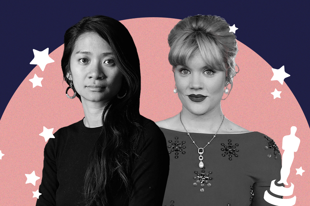 Colagem mostrando Emerald Fennell e Chloe Zhao, indicadas ao Oscar.