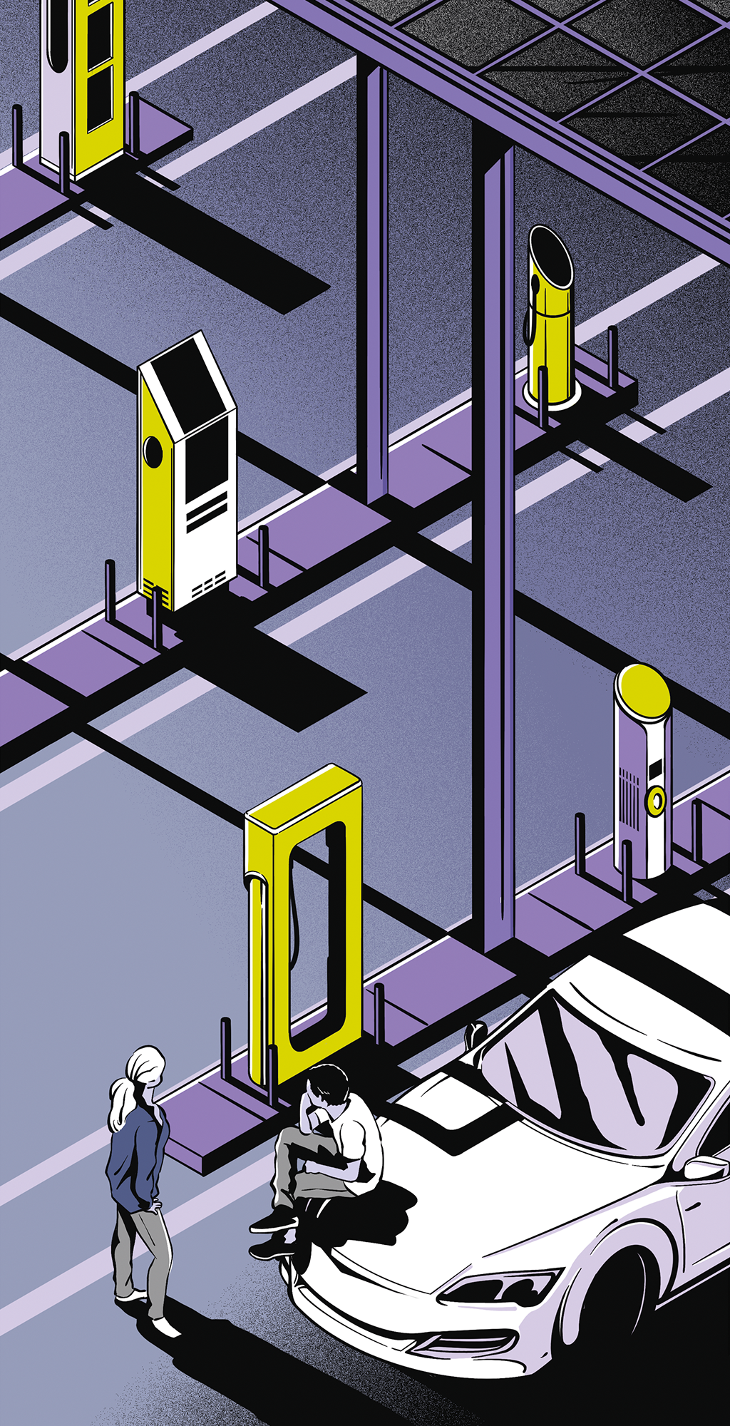 Ilustração mostrando diferentes tipos de recarregadores.