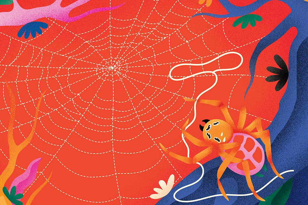 Como as aranhas tecem teias entre galhos distantes?