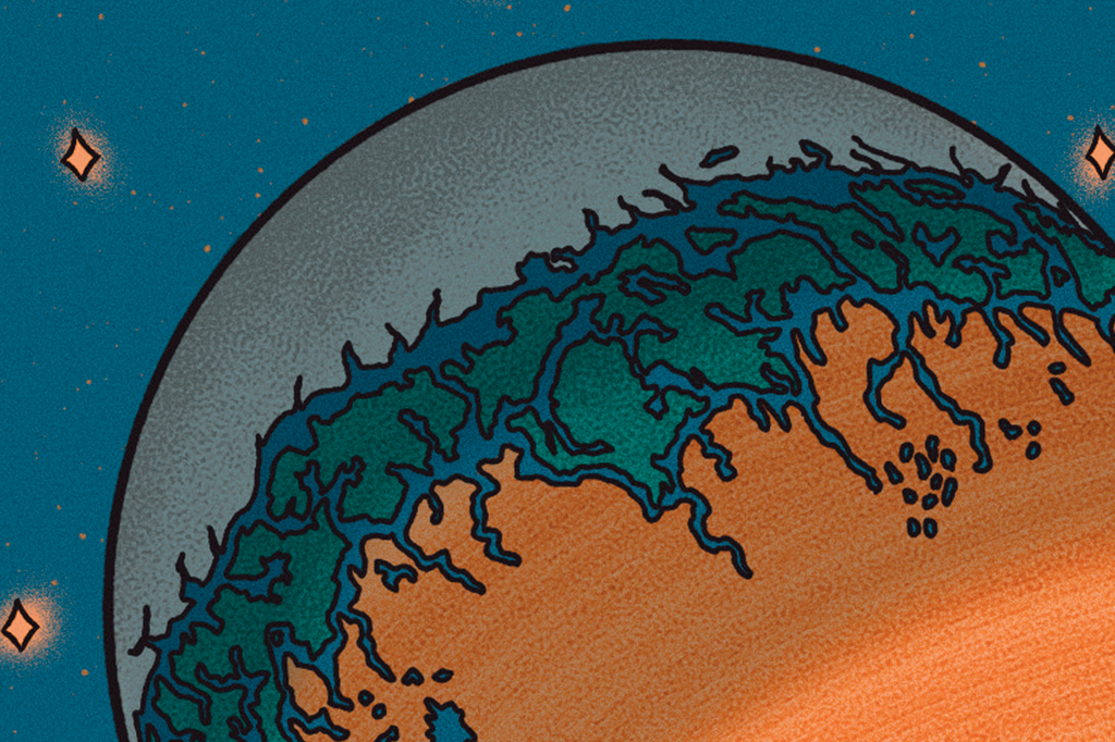 Ilustração de um planeta.