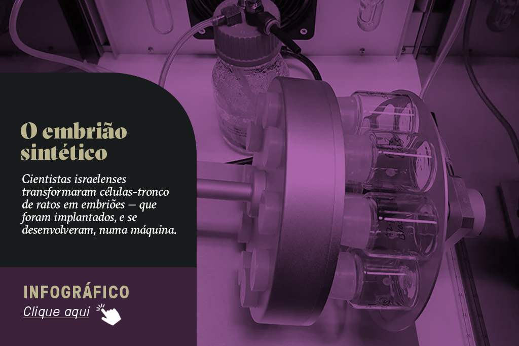 Imagem da m&aacute;quina desenvolvida pelos cientistas, ao lado de uma chamada para ampliar o infogr&aacute;fico que explicar&aacute; melhor o equipamento.