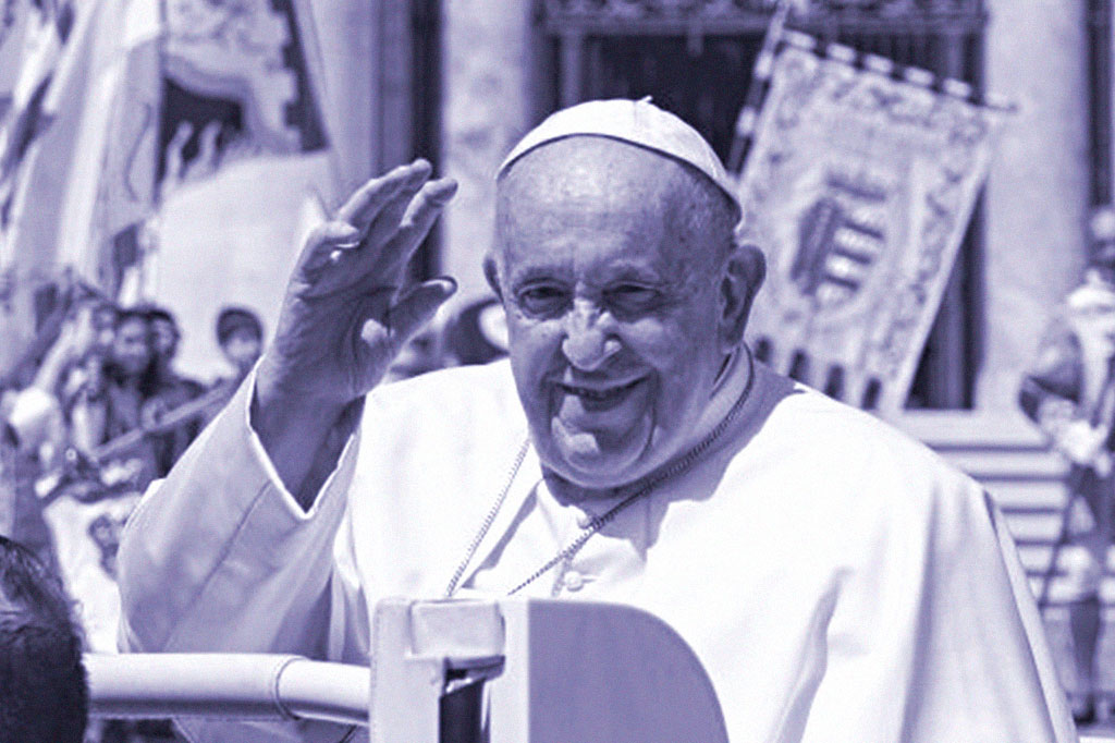 O Papa Francisco deixando a Praça de São Pedro.
