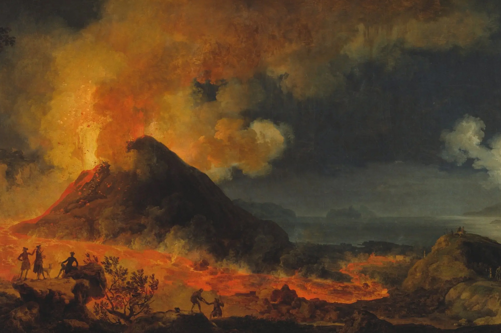 “A Erupção do Vesúvio”, uma representação da catástrofe do século XVIII por Pierre-Jacques Volaire.