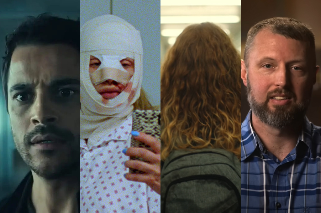 Montagem com fotos dos filmes: Paraíso (2023), Doente de mim mesma (2022), O homem com mil filhos (2024) e Cowboy cartel (2024).