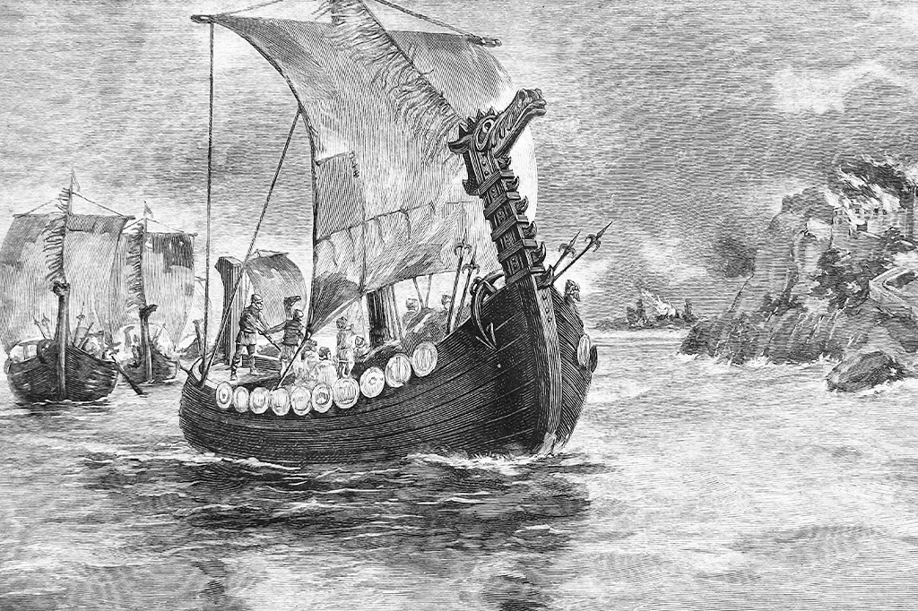 Ilustração de Navio Viking