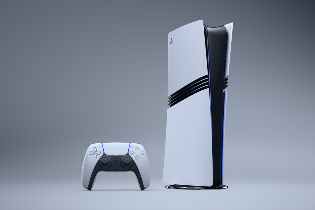 Imagem de controle e console de vídeo game, em fundo cinza.