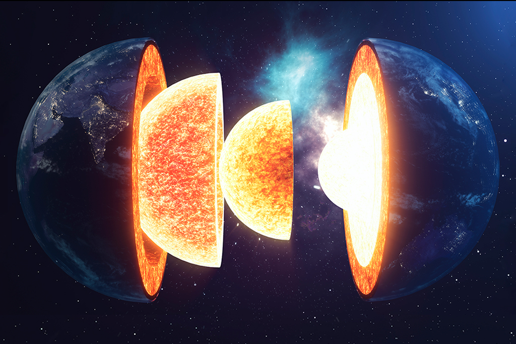 Imagem do Núcleo da Terra.