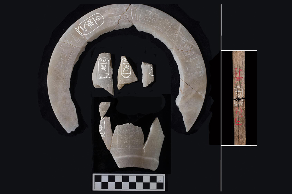 2002-Tutemés-layout_site-1 Imagem dos fragmentos de câmara funerária do Faraó Tutemés II, encontrados na tumba C4 em Luxor, no Egito