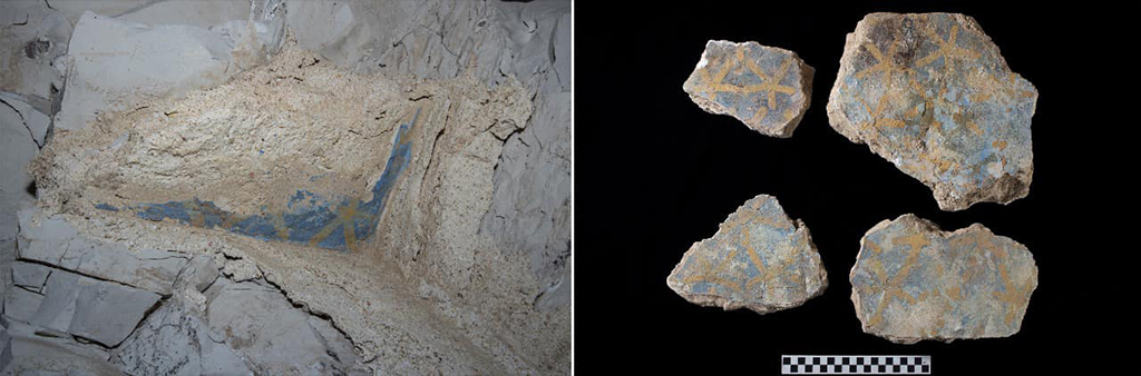 2002-Tutemés-layout_site-2 Imagem dos fragmentos de câmara funerária do Faraó Tutemés II, encontrados na tumba C4 em Luxor, no Egito