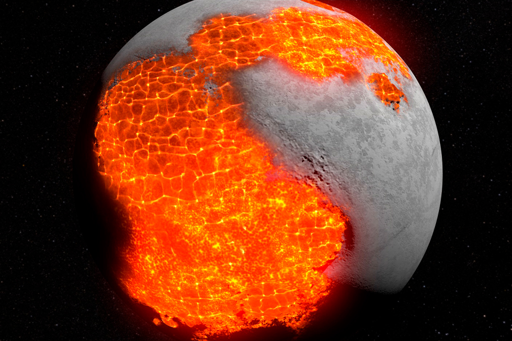 Imagem de campos de rocha escura deixados por erupções vulcânicas, confundidos com grandes mares, foram chamados de "maria". Alguns deles compõem o rosto do Homem na Lua.