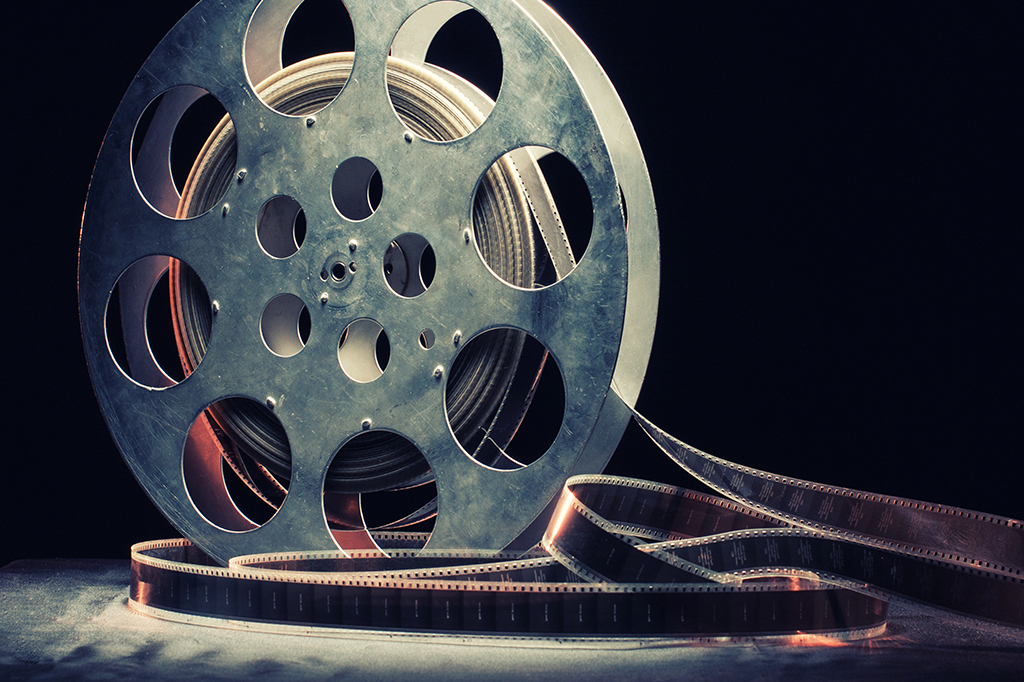 Fotografia de um carretel de filme retrô.