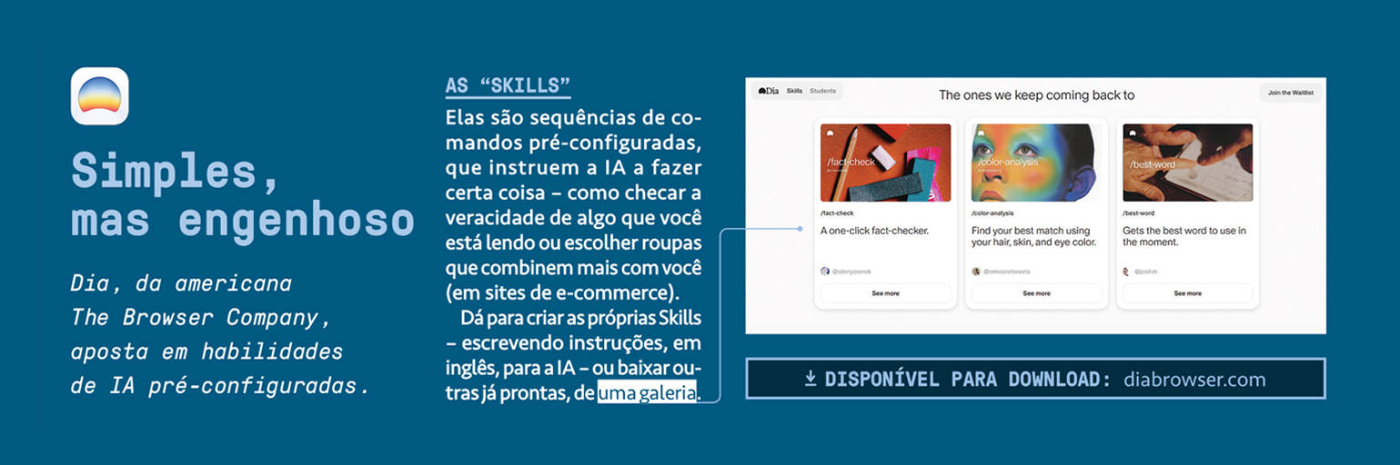 Tabela, em fundo azul, avaliando a AI Dia.